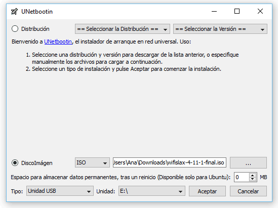 Unetbootin wifislax descifrar hackear wifi