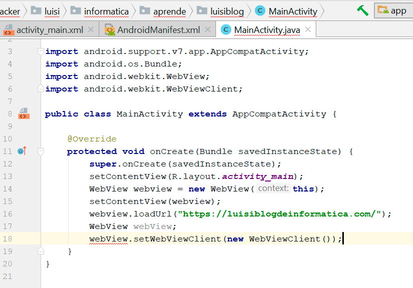 Desarrollo de aplicaciones ANDROID apk WEBVIEW app gratis 4